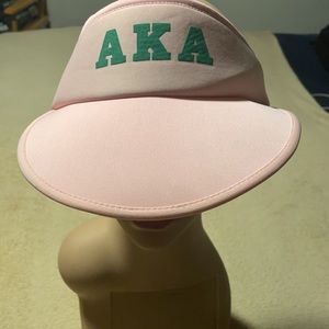 Alpha Kappa Alpha Vintage Pink Green AKA visor.